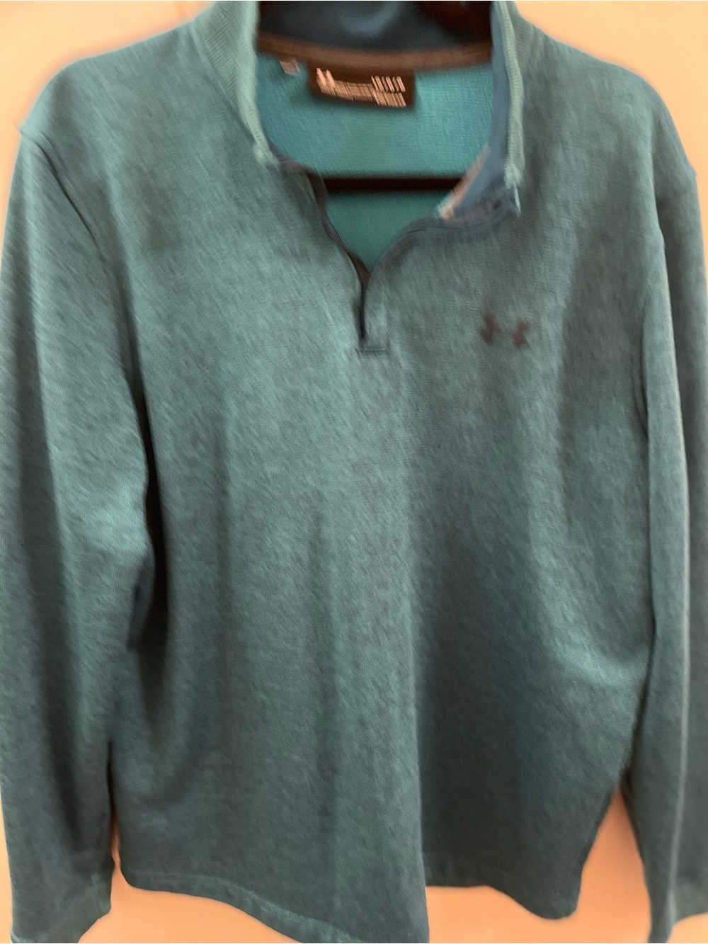Under Armour ColdGear Men's Teal 1/4 Zip Pullover - Size Large